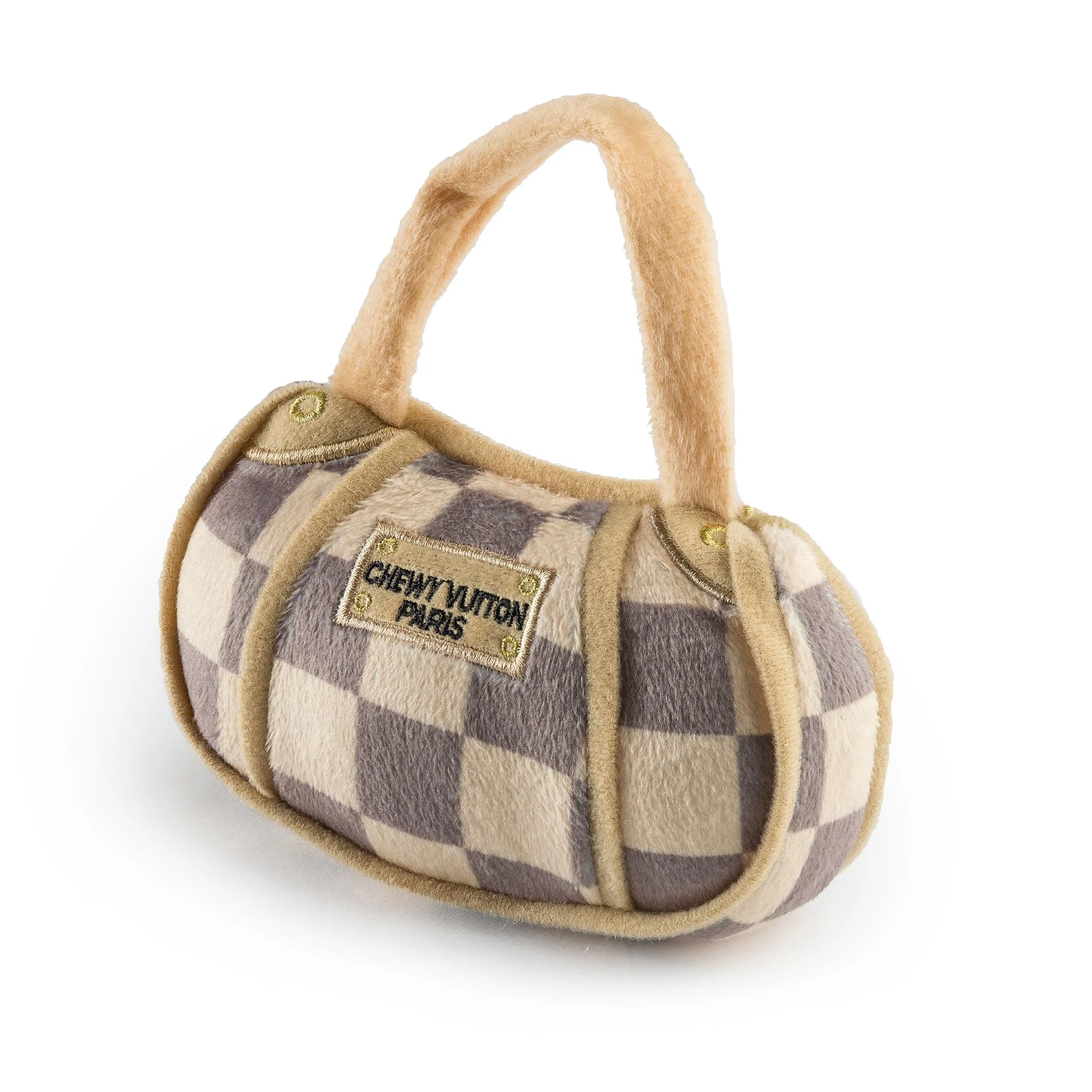 Trendy Haute Diggity Dog Checker Chewy Vuiton Handbag — Plush Designer Toy with Squeaker Size Small Professional