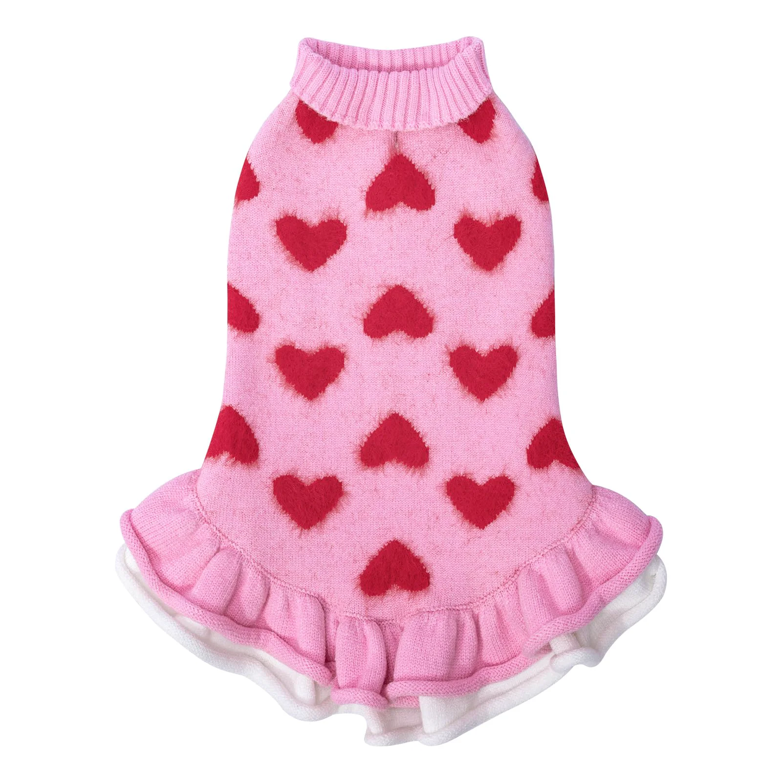 Advanced CuteBone Fancy Pink Dog Sweater Dress — Soft Stretchy Puppy Outfit for Small Dogs Luxury