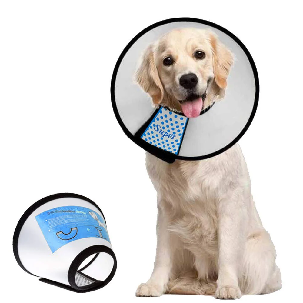 Environmentally Friendly Supet Adjustable Dog Cone Collar – Comfortable Elizabethan Recovery Collar for All Size Dogs Smooth