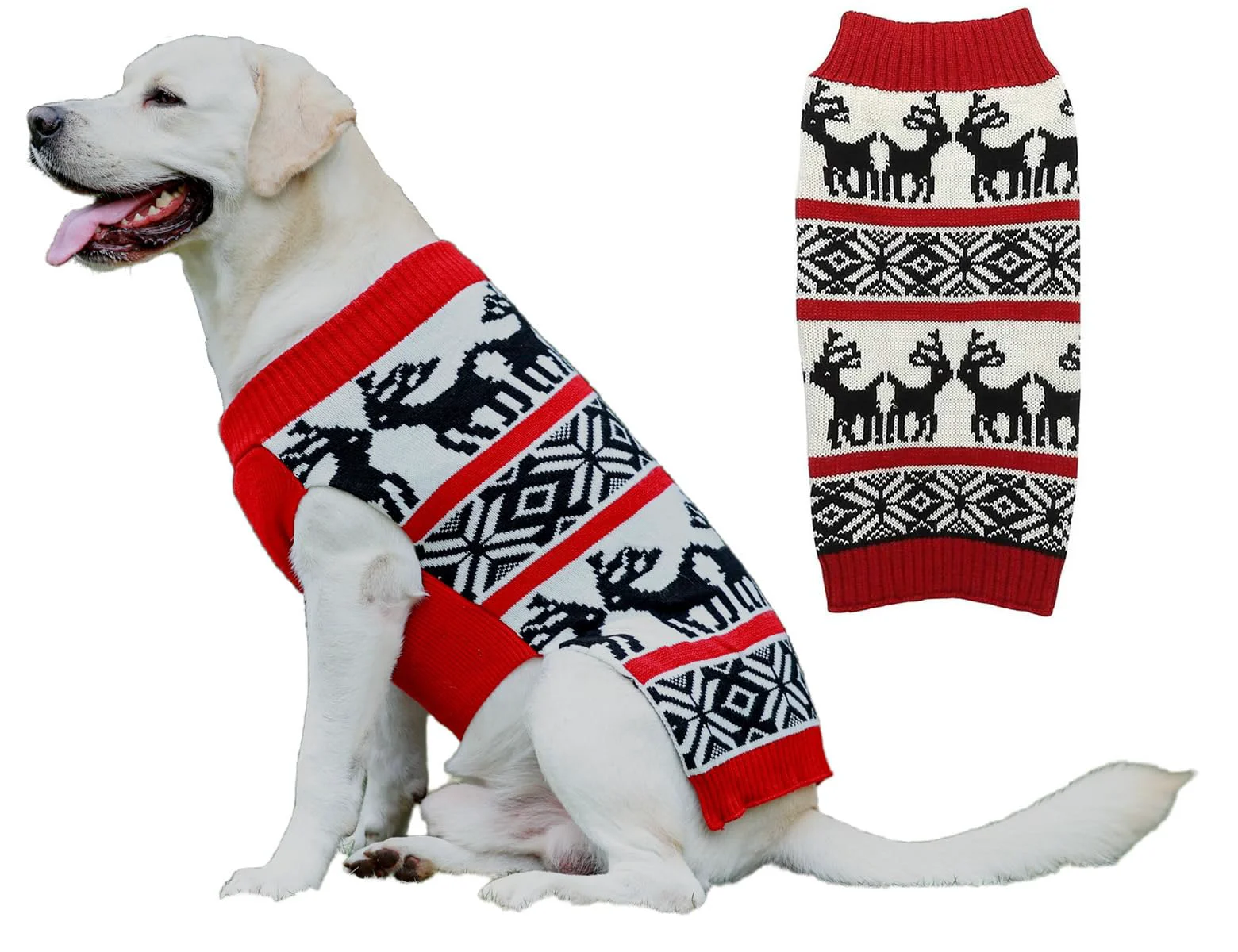 Soft Lanyarco Ugly Dog Christmas Sweater XXL 22.5 in Back – Reindeer Holiday Pet Clothing Sophisticated