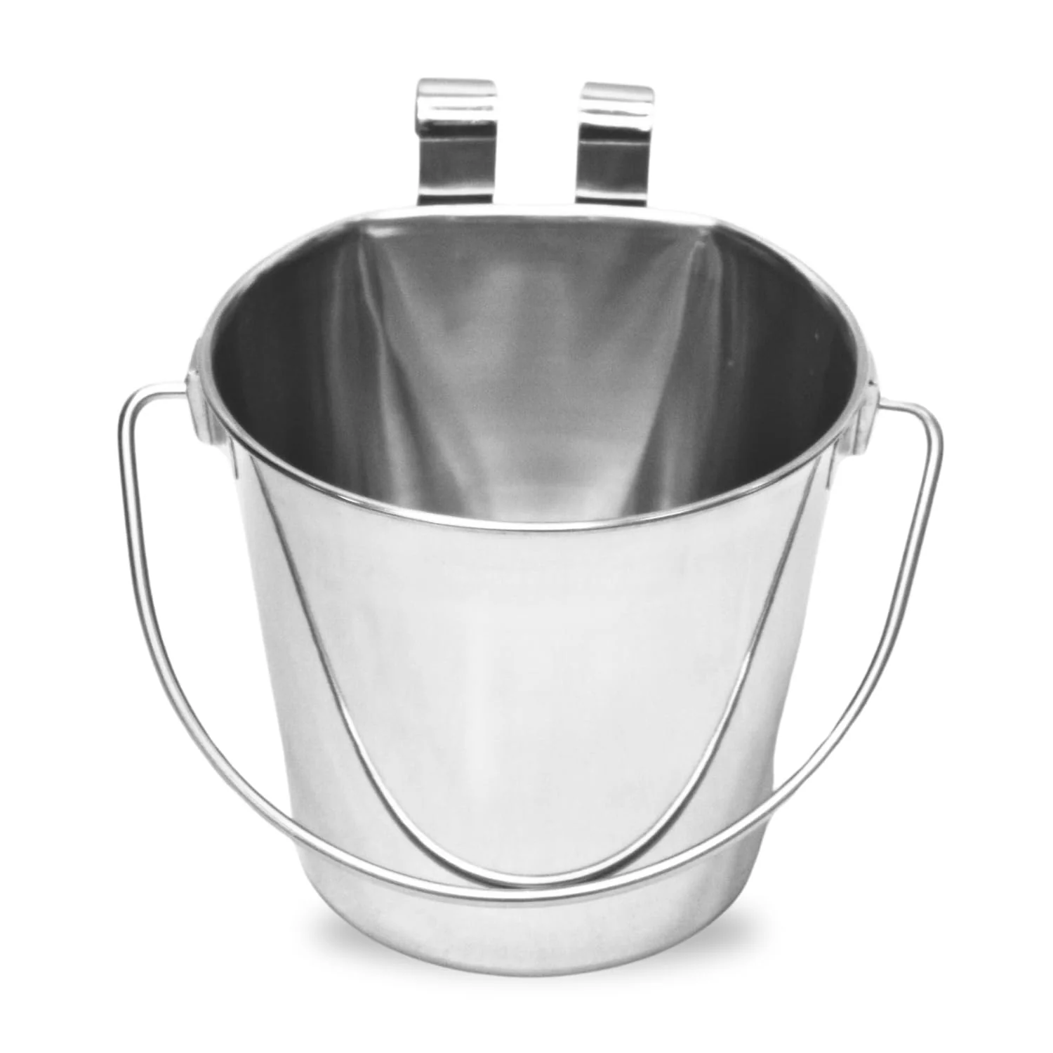 Carefully Designed AASPIRE PETS 2-Quart Stainless Steel Flat Sided Bucket with Dual Hooks Functional