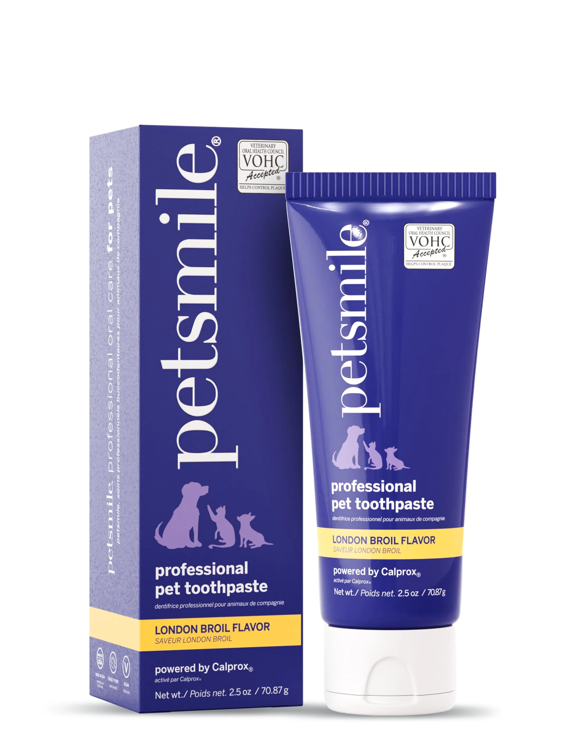 Premium Material Petsmile Pro Pet Toothpaste for Cats Dogs — VOHC Accepted Calprox Formula 2.5 oz Dependable
