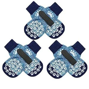 Fashionable EXPAWLORER 6PCS Anti-Slip Dog Socks – Paw Protection Traction for All Dogs Selected