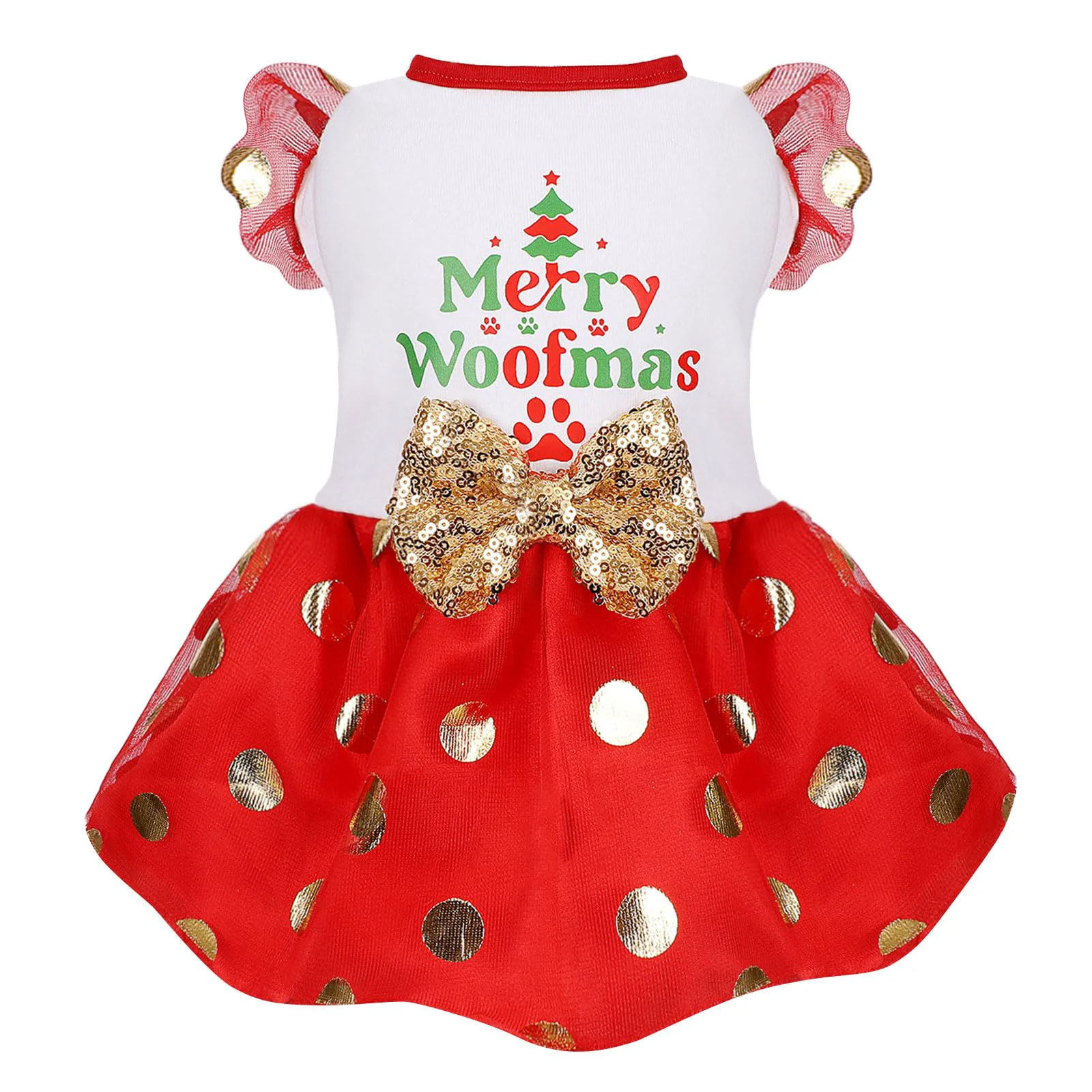 Comfortable Yikeyo Dog Christmas Outfit Girl Dress — Lightweight Red Holiday Dress with Bowtie for Small Dogs Organic