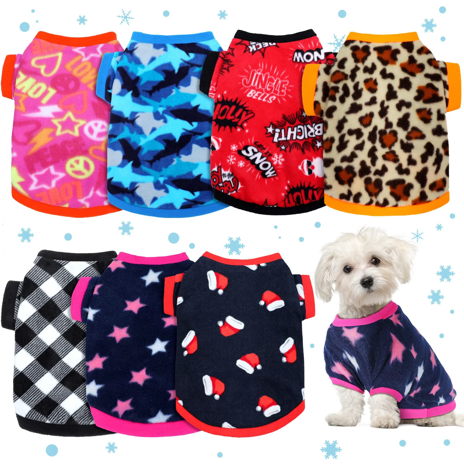 Healthy Xuniea 7 Pcs Dog Fleece Sweaters – Soft Winter Outfits for Small Breeds Minimalist