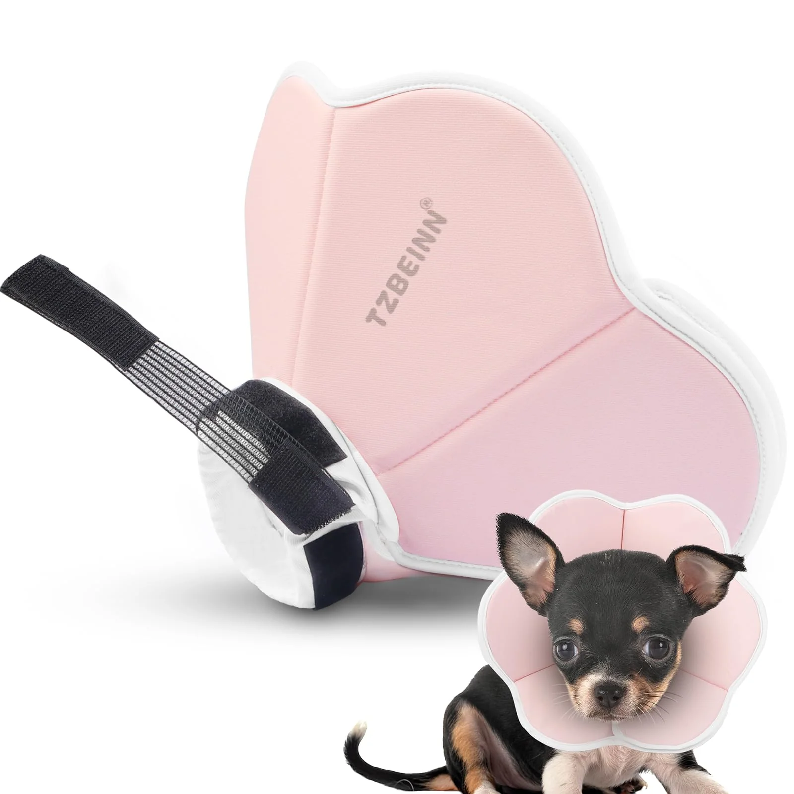 Comfortable TZBEINN Soft Dog Cone Collar for Small Dogs – Adjustable Recovery Neck Pillow and Anti-Lick Protection Recyclable