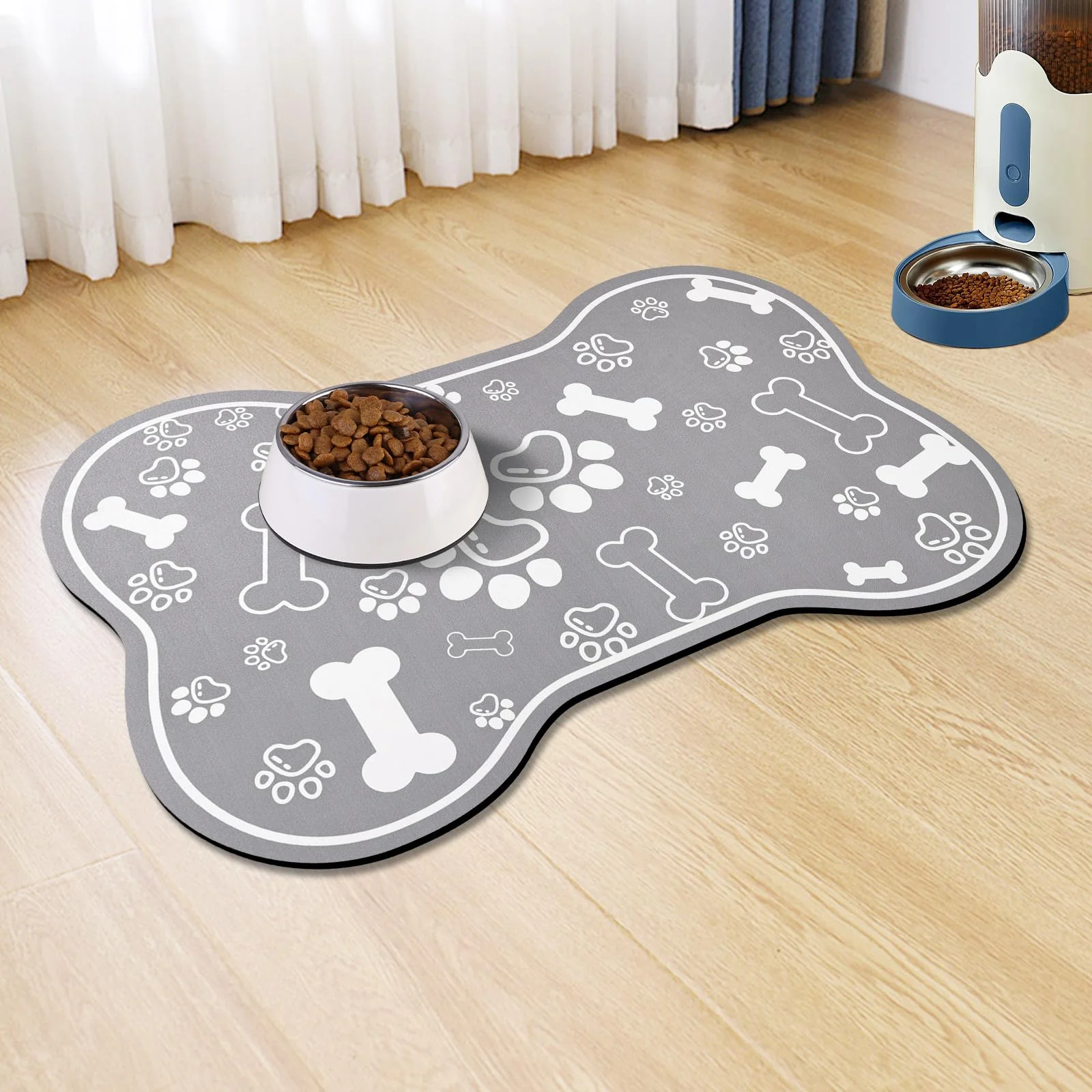 Detailed Voanos Dog Cat Food Mat 16x24in – Rapid Absorbent Non-Slip No-Stains Enhanced