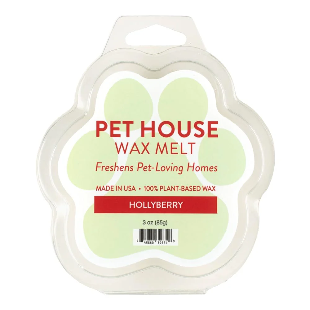 Environmentally Friendly One Fur All Pet House Hollyberry Wax Melts – Plant-Based Pet-Friendly Christmas Fragrance Pack of 2 Easy-to-Use