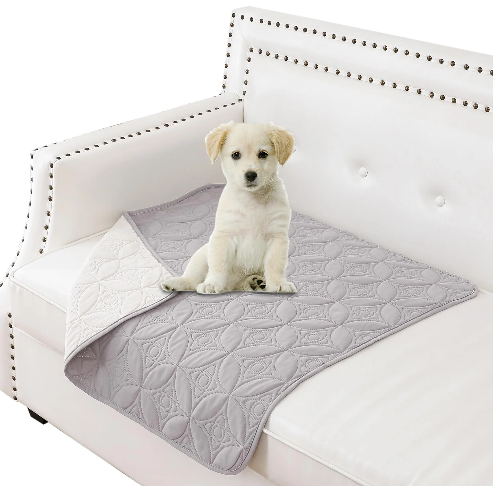 Trusted Tuffeel Water-Resistant Dog Blanket 30x30 in – Reversible Light Grey Cream Furniture Protector Washable Professional