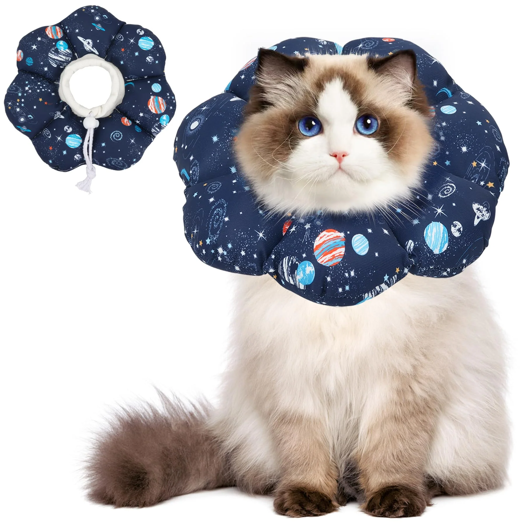Superior ComSaf Soft Protective Adjustable Cat Cone Collar for Post-Surgery Recovery Comfort for Cats Small Dogs Optimized