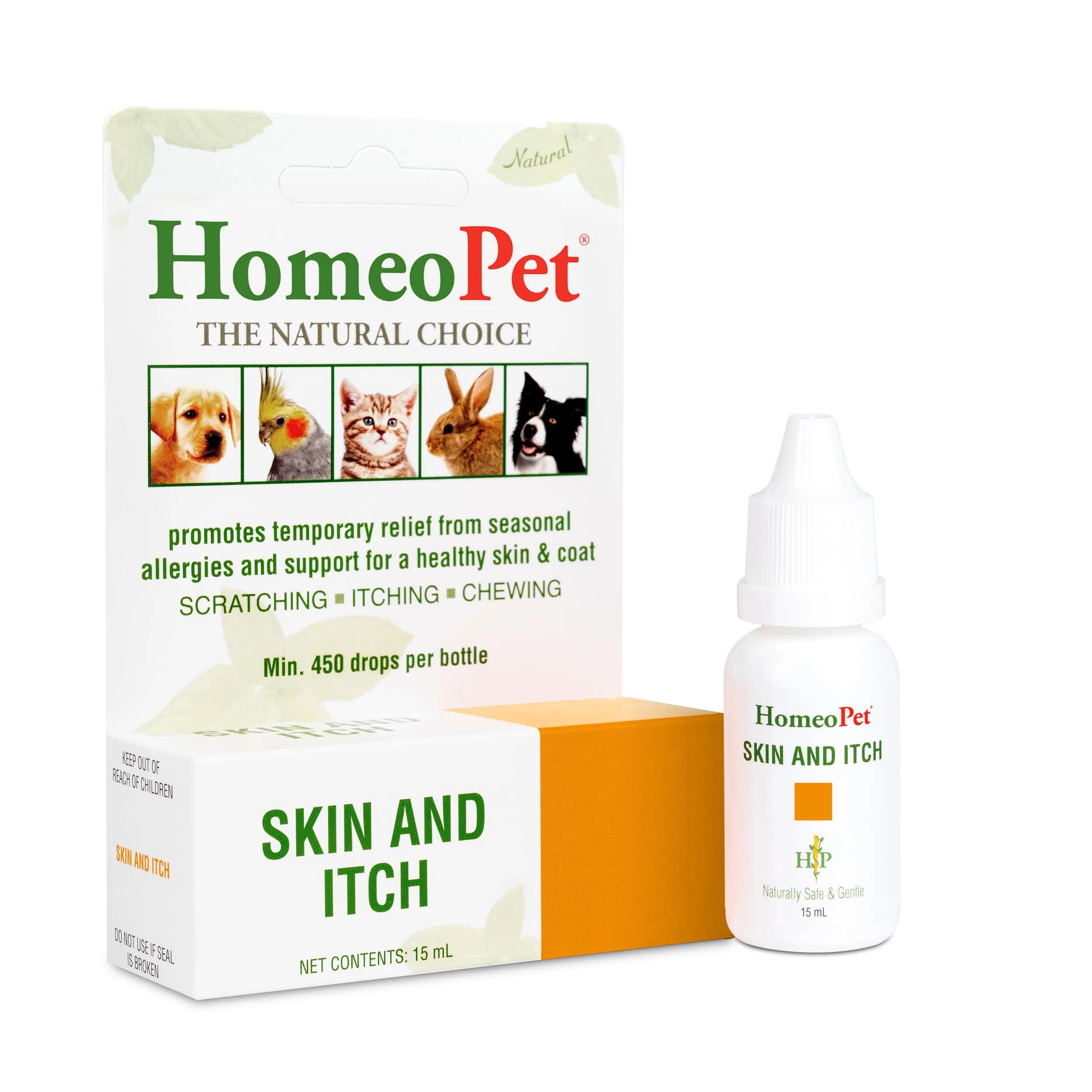 Effective HomeoPet Skin and Itch – Safe Natural Relief for Dogs Cats 15 ml Lightweight