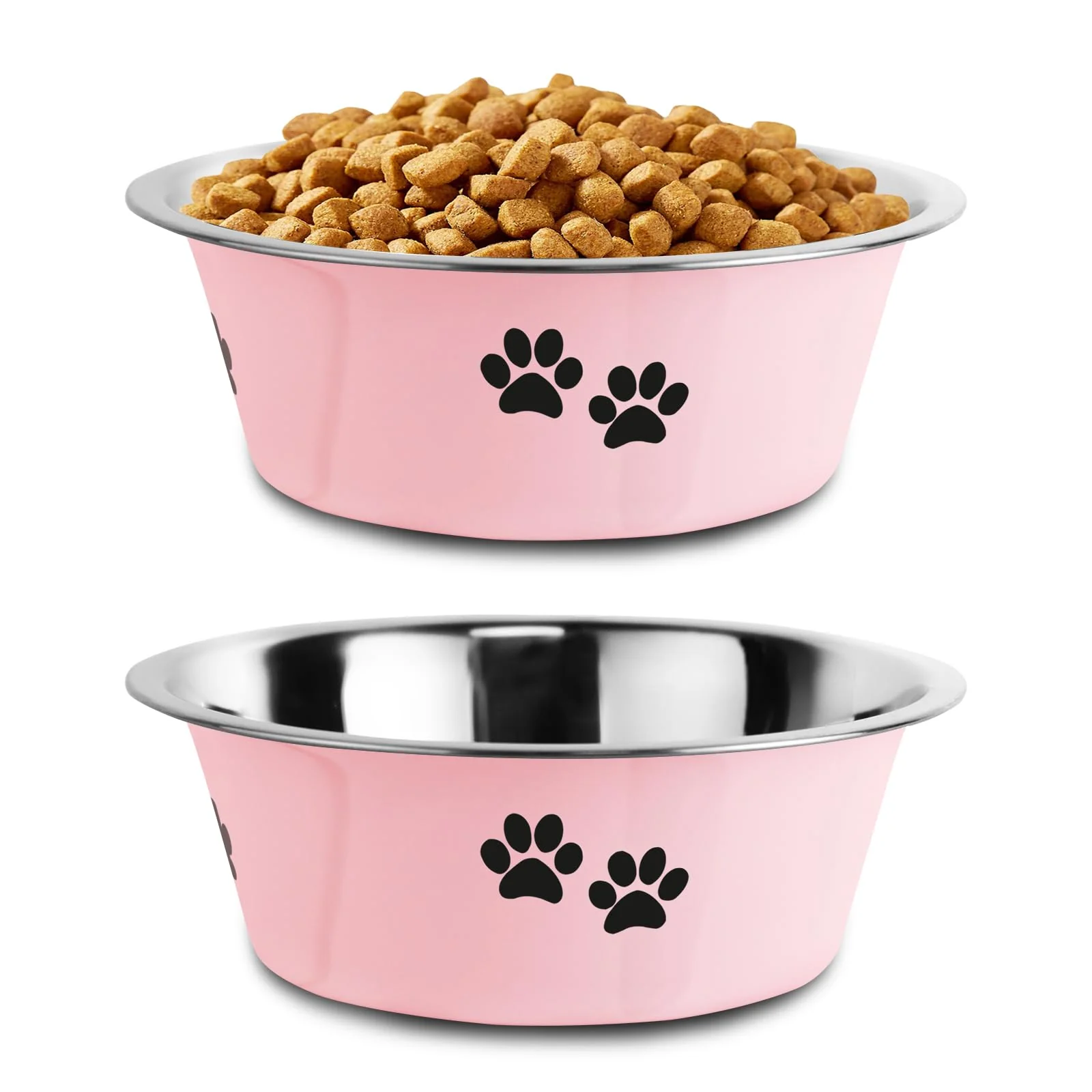 Advanced SOUXU Stainless Steel Dog Bowls with Nonslip Base – 53 oz Pink Breathable