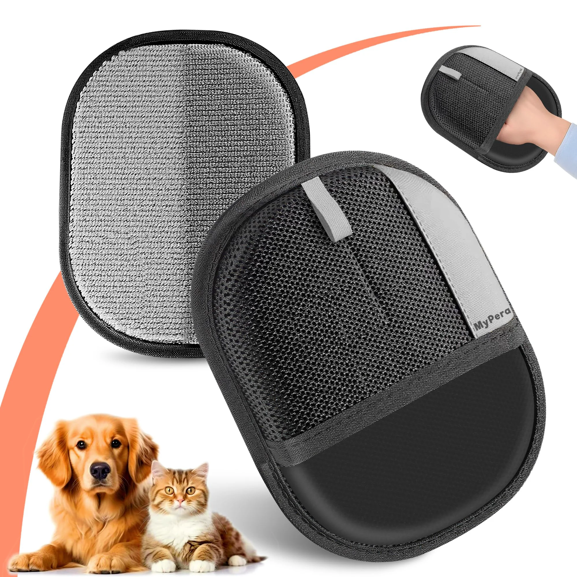 Reliable MyPera Pet Hair Remover Gloves — Electrostatic Fur Removal for Cats Dogs Reusable Breathable