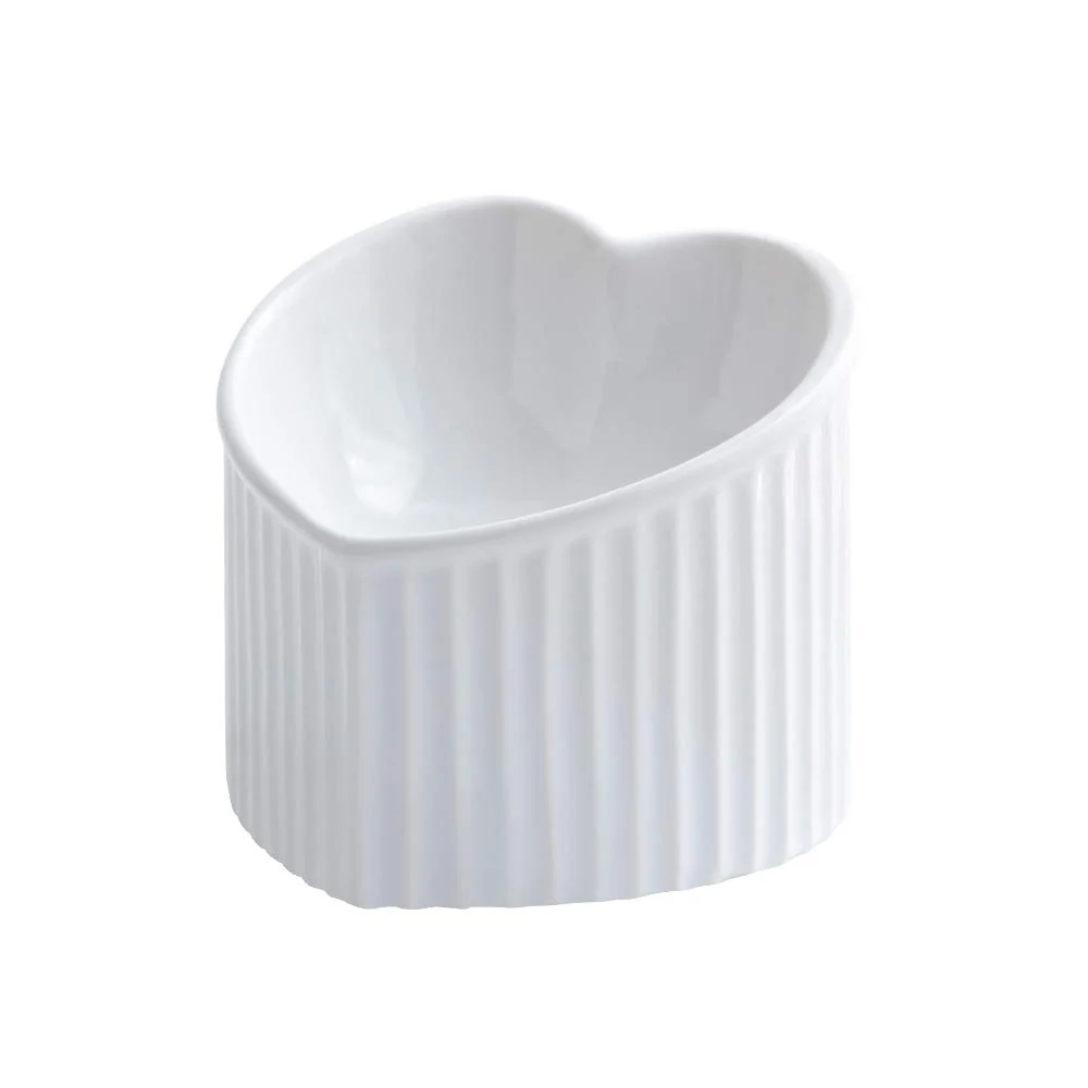 Clean HCHLQLZ White Ceramic Raised Cat Bowls – Tilted d Design Backflow Prevention Dishwasher Microwave Safe Carefully Designed