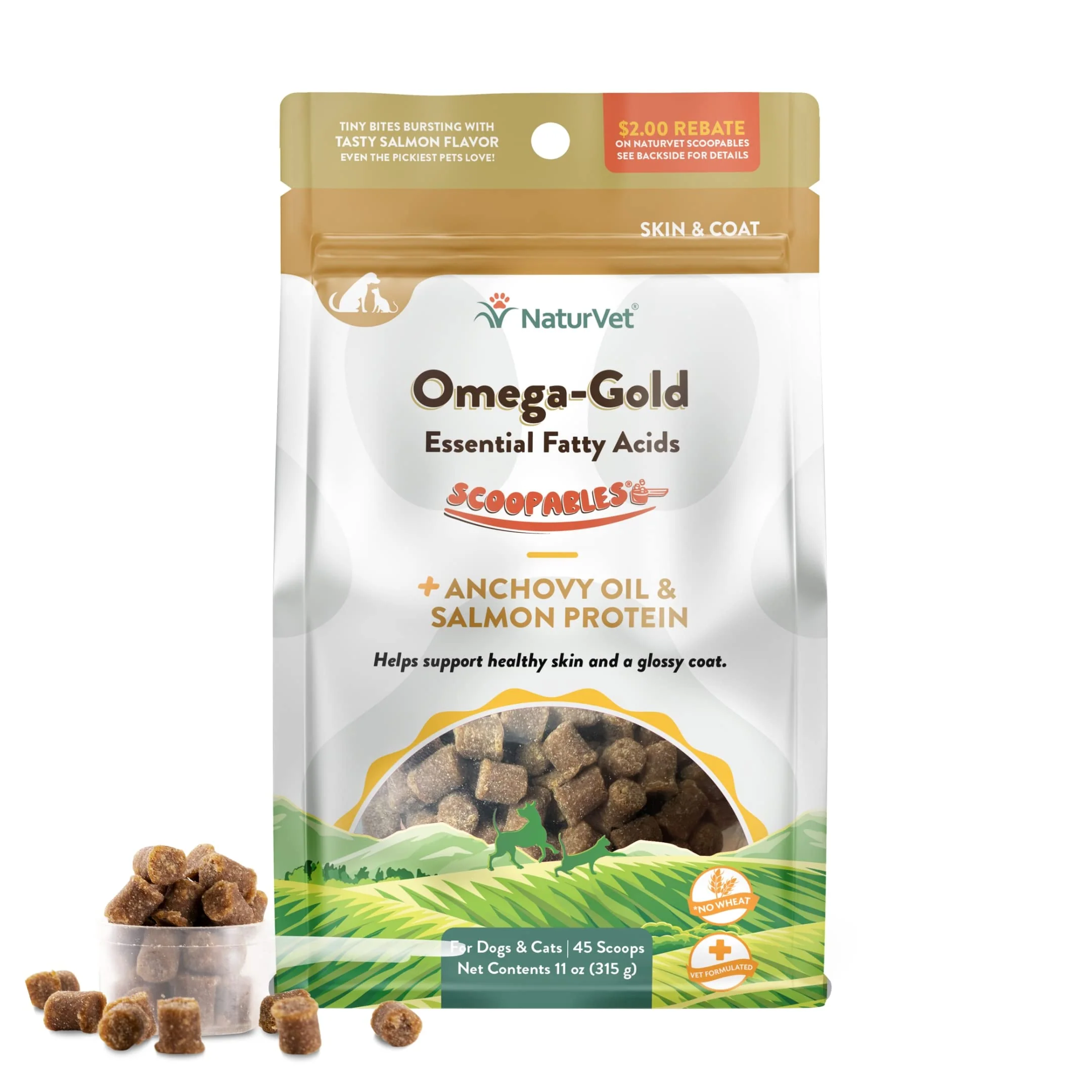 Flexible NaturVet Scoopables Omega-Gold Anchovy Oil Salmon Supplement for Dogs Cats – Healthy Skin Coat Fashionable