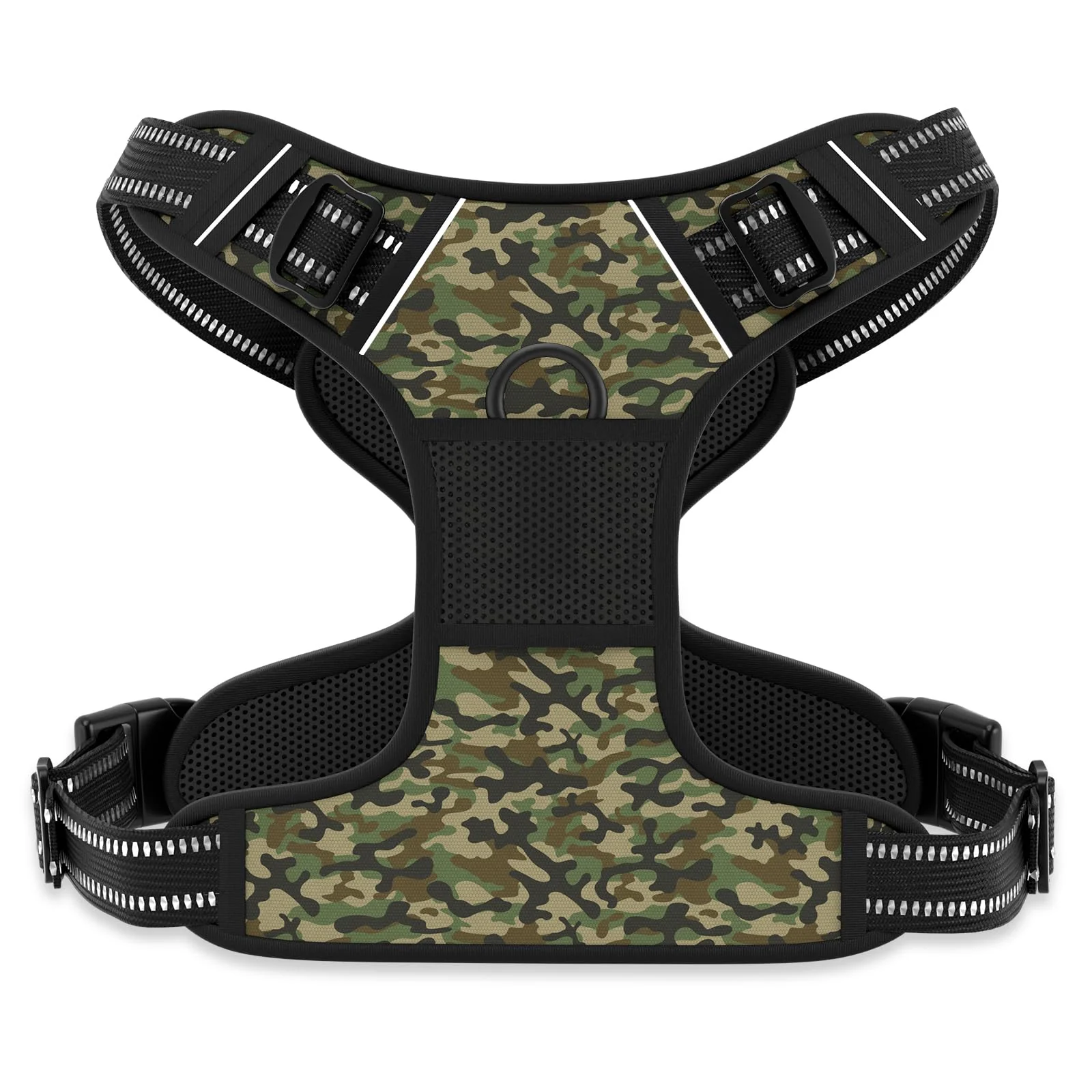 User-Friendly Rnivvi No Pull Dog Harness – X-Large Green Camouflage Reflective Vest with Easy Control Handle Elegant