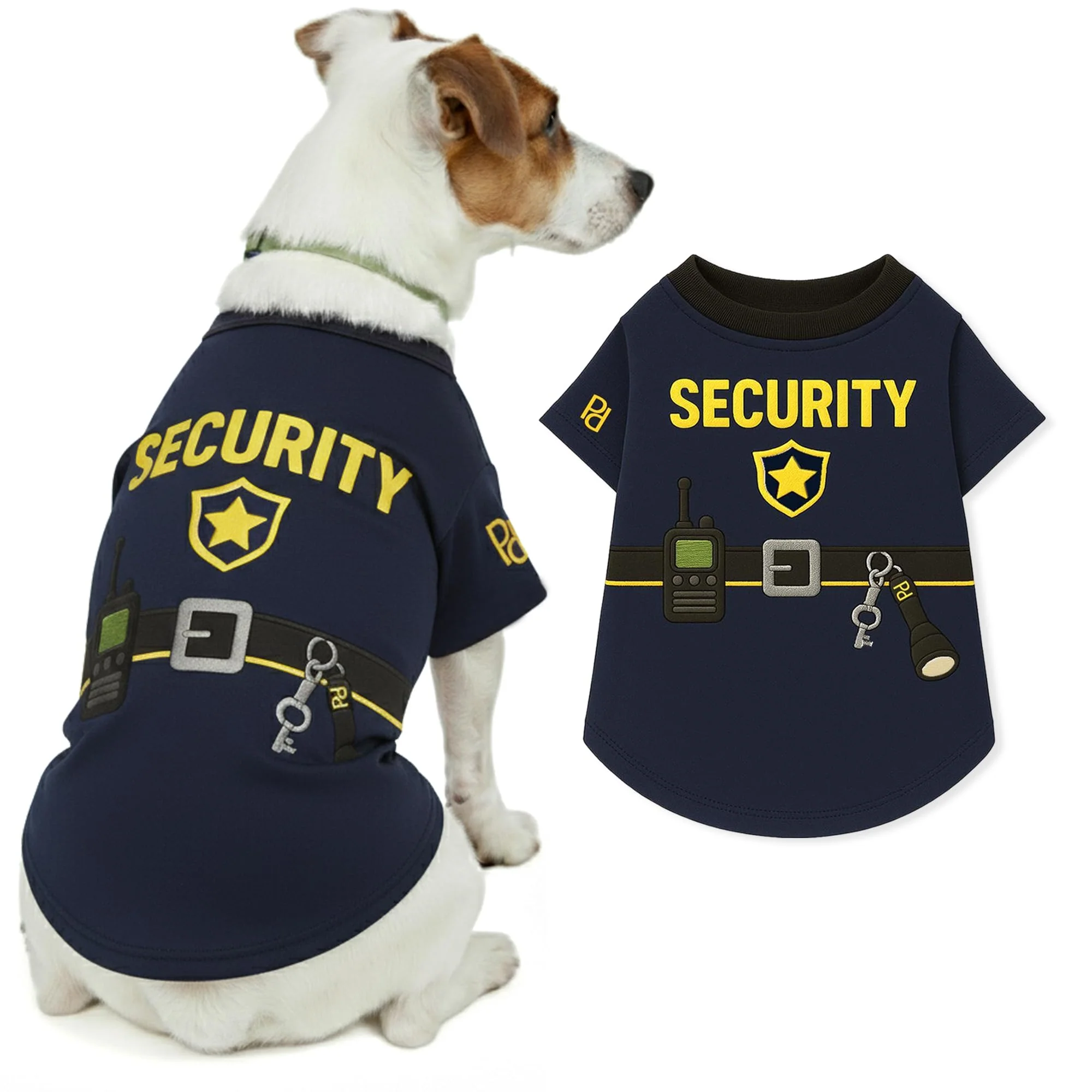 Specialty Parisian Pet Woofficer Shirt – Embroidered Dog Vest Lightweight Cotton-Polyester Original Design