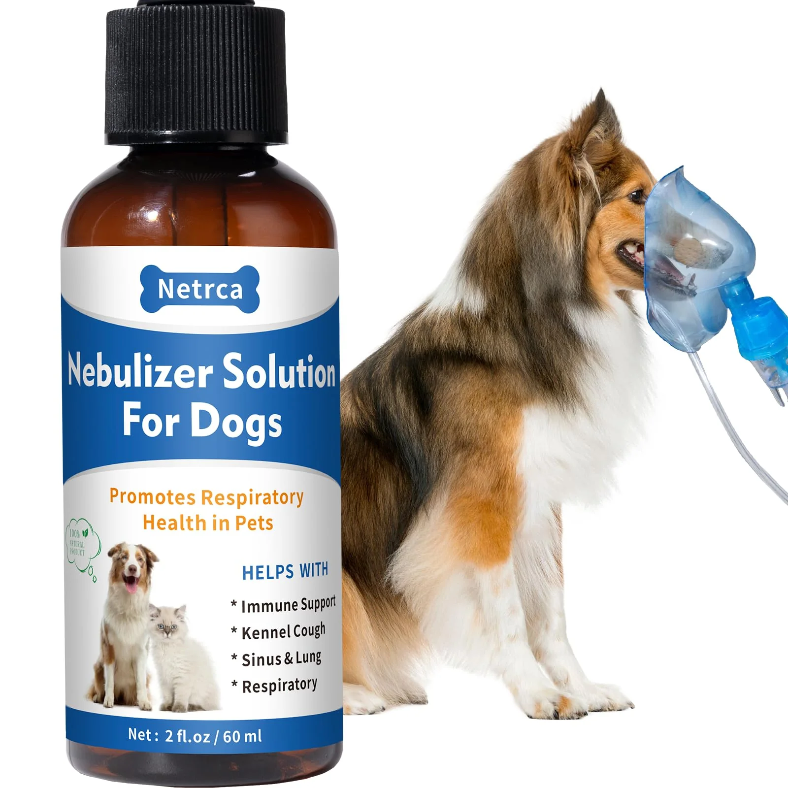 Proven Netrca Natural Nebulizer Solution – Gentle Herbal Respiratory Support for Dogs Cats Exclusive