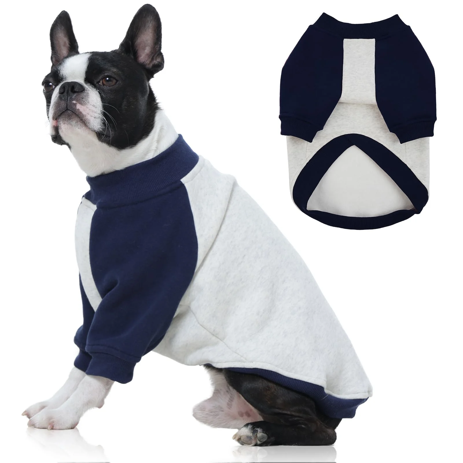 Effective FUAMEY Dog Sweatshirt – Fleece-Lined Warm Pullover for Small Dogs Blue Size S – American-Style Raglan Quality