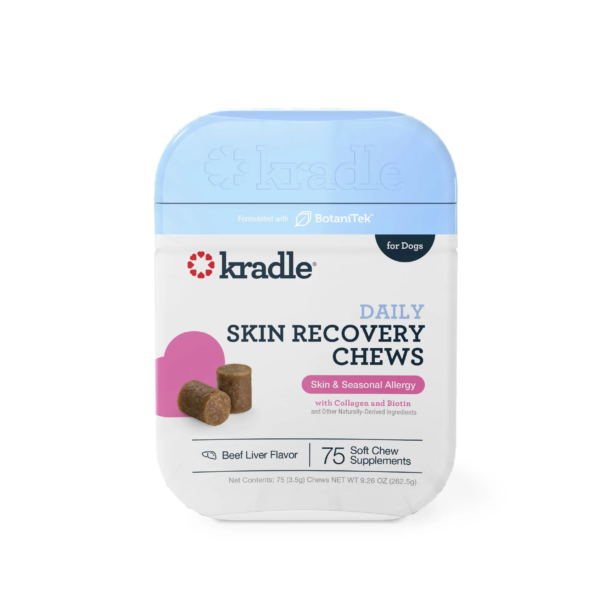Verified Kradle Skin Recovery Chews for Dogs – Biotin Collagen Zinc 75 Chews Official