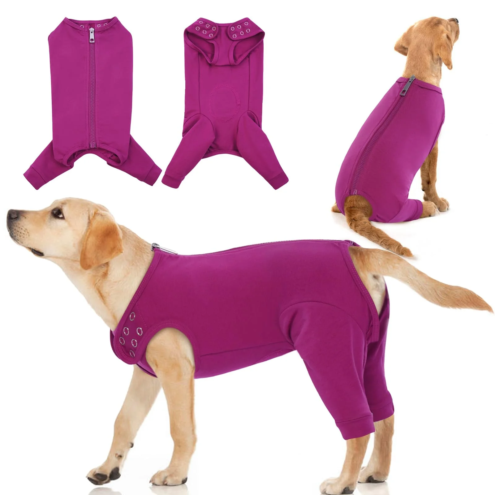 Sustainable IDOMIK Dog Recovery Suit Purple - Protective Leg Sleeve for Post-Surgery Care Size S Verified