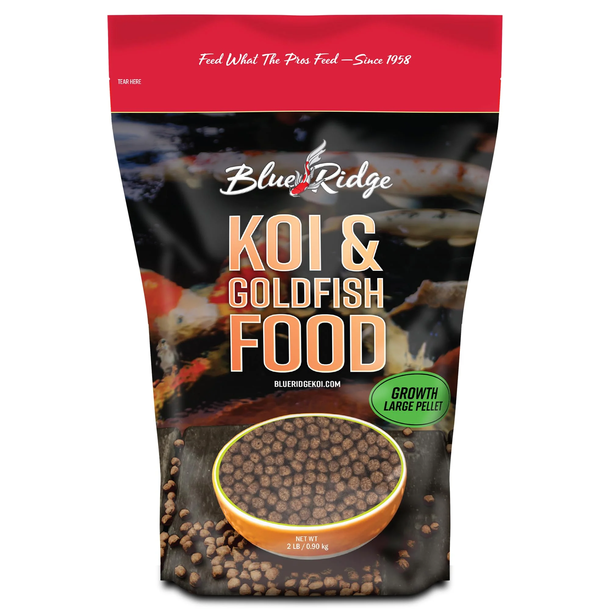 Artisan Blue Ridge Koi Fish Food 2lb - Floating Growth Pellets for Koi Goldfish Secure