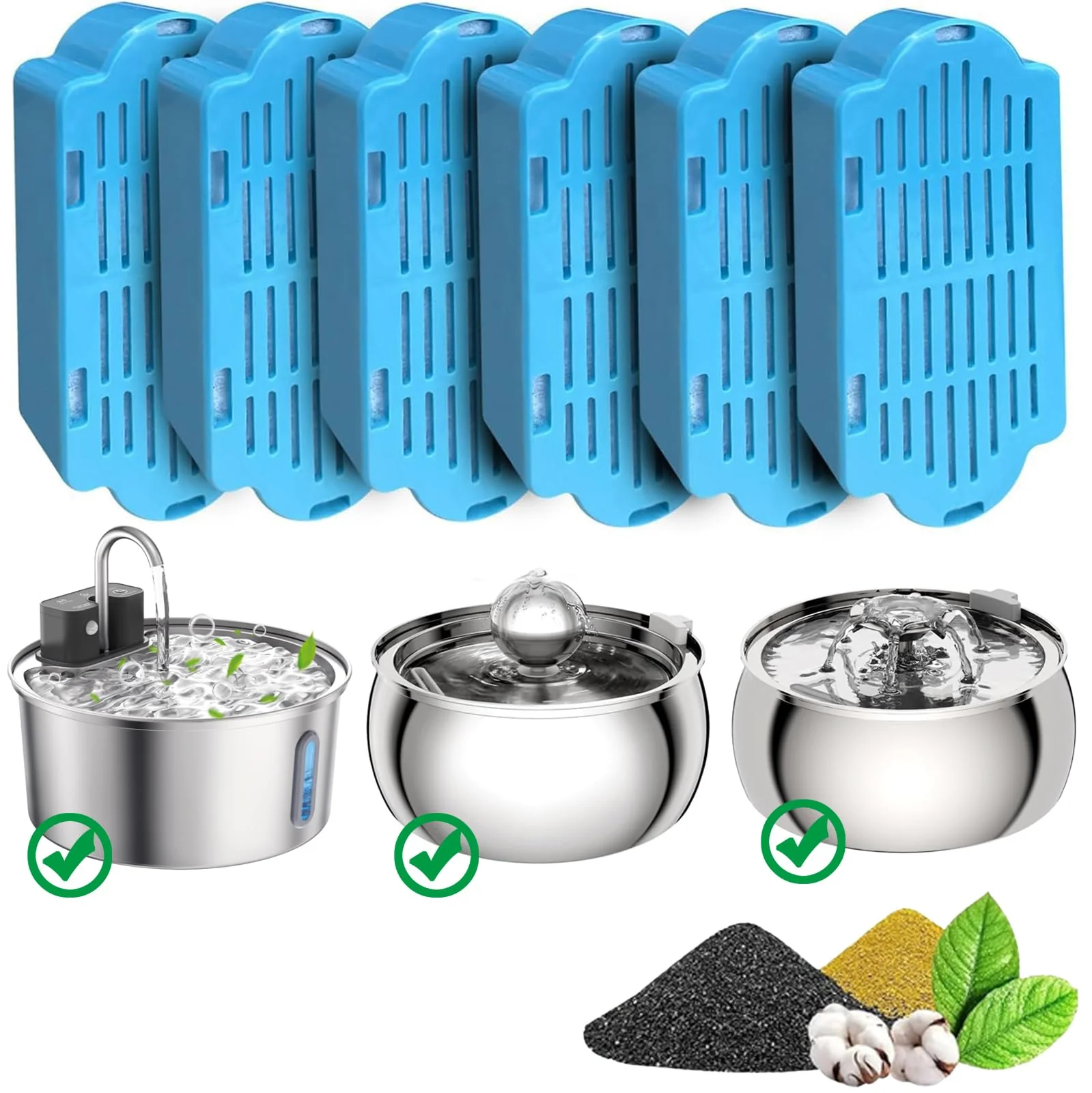 Fashionable Tomxcute Cat Fountain Filters for P Series – 6-Pack 5-Layer Filtration Comfortable