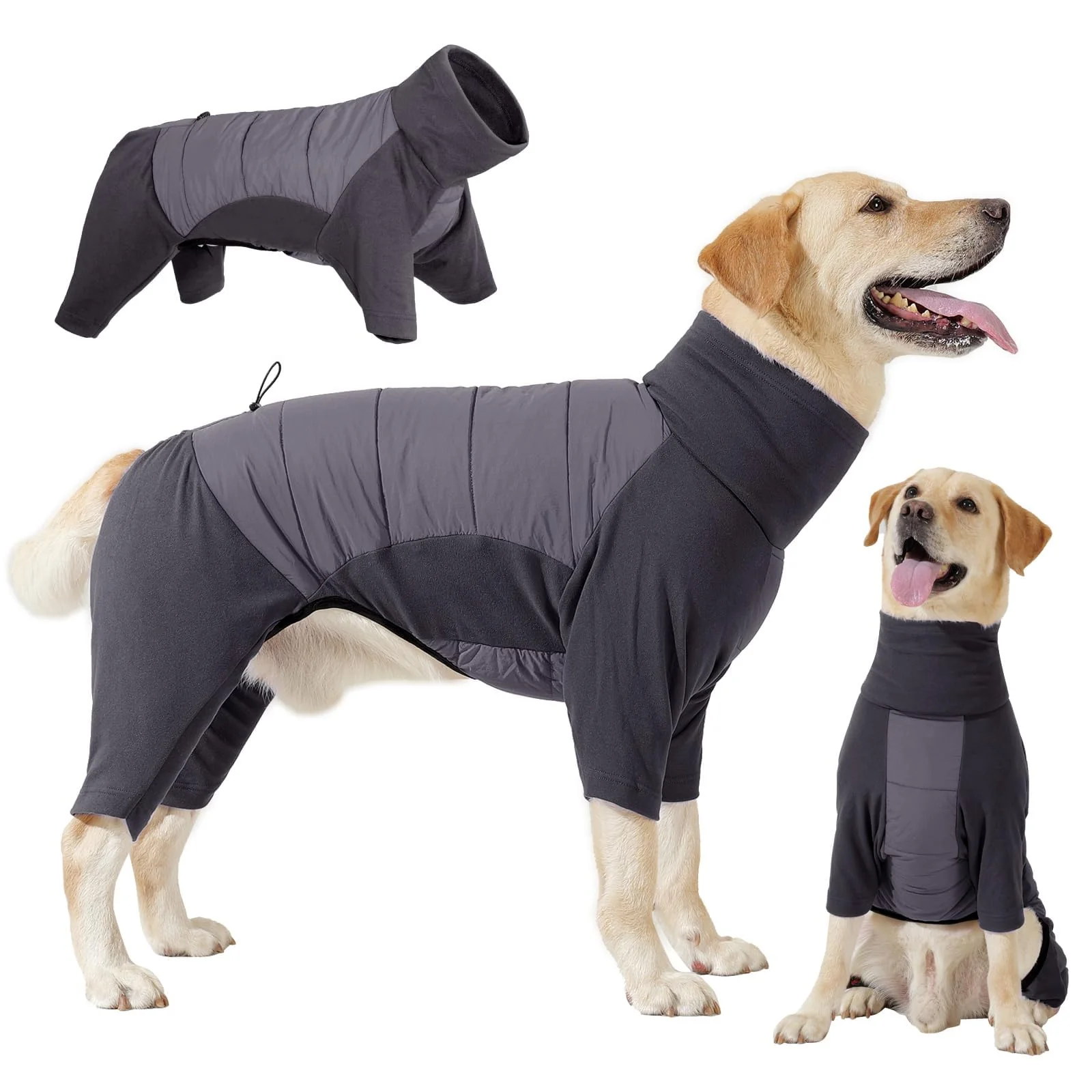 Healthy Dotoner Dog Sweater Warm Fleece Pullover with Leash Opening Waterproof Back Premium