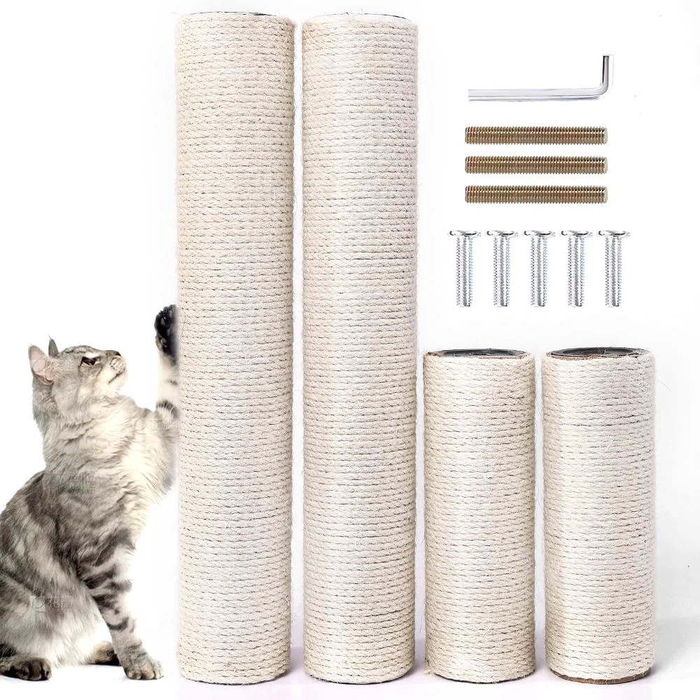 Trendy OSPNIEEK 4 Pack M8 Cat Scratching Post s – 15.7 7.9 Natural Sisal Rope Poles Clean
