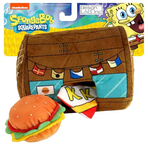 Elite design LAB Inc. Spongebob Plush Nesting Toy for Dogs — Krusty Krab Krabby Patty Fries Luxury
