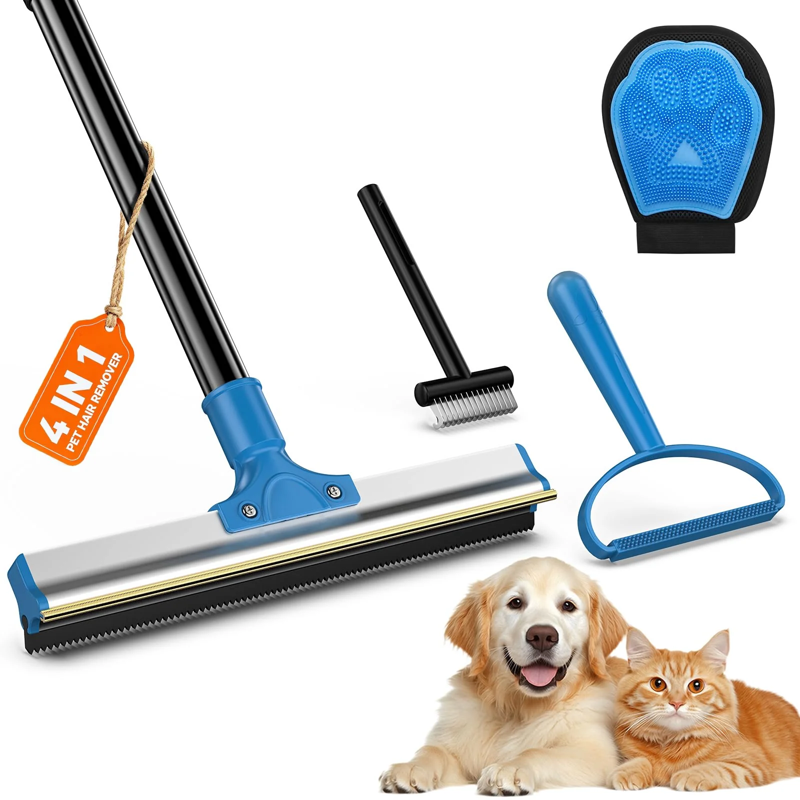 Reliable Ollapet 4-in-1 Carpet Rake for Pet Hair Removal – 48 Adjustable Kit High-End