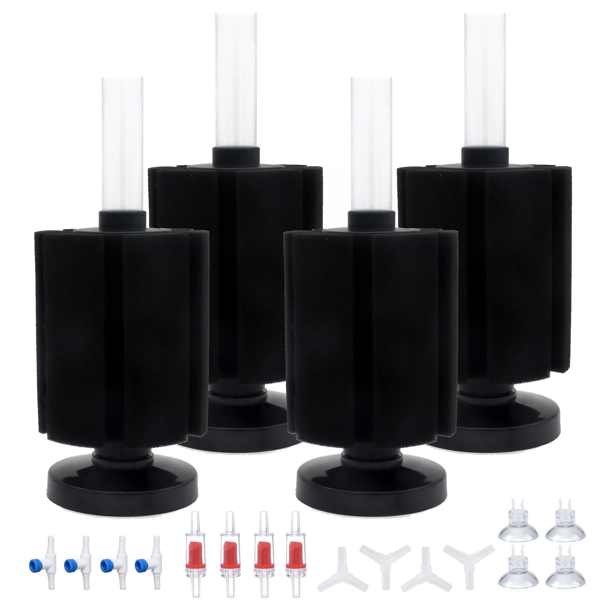 Sustainable ALEGI 4pcs Large Aquarium Sponge Filter with Suction Cups for Breeding Fry Betta Shrimp Tank 20-50 Gal Quality
