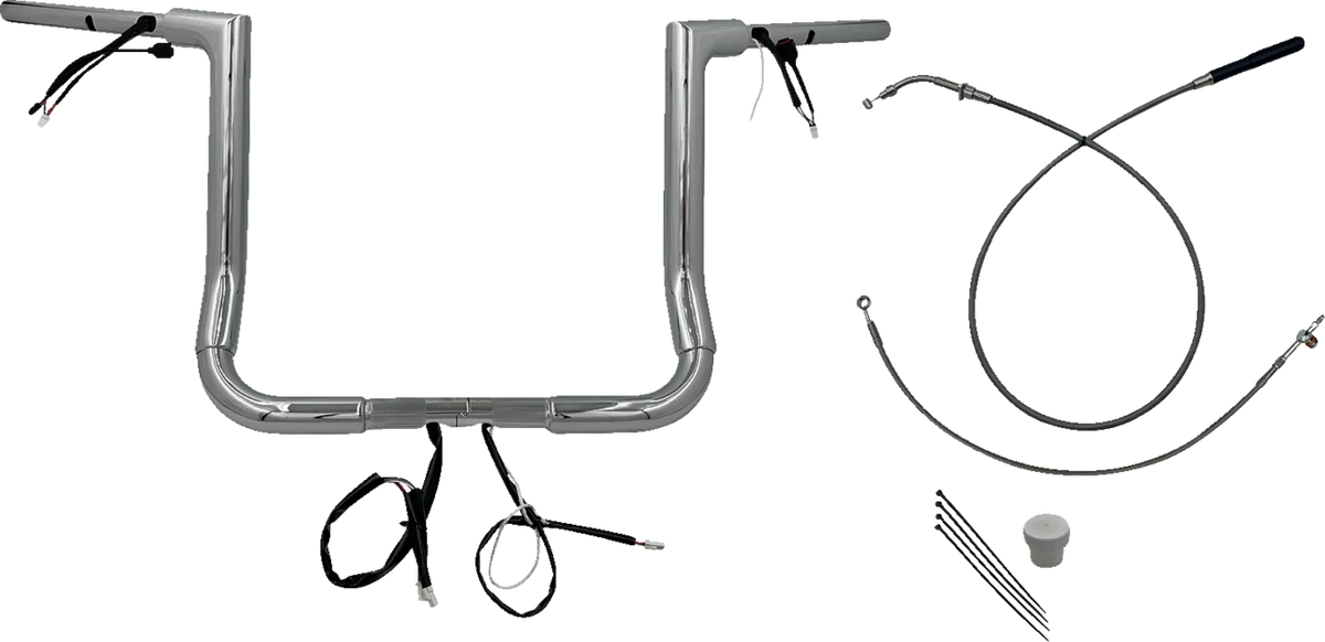Luxury FAT BAGGERS INC. 1-1 2 EZ Install Flat Top Handlebar - 14 - Chrome 649014 Convenient