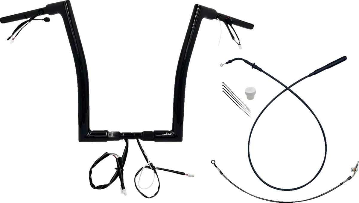 Minimalist FAT BAGGERS INC. 1-1 2 EZ Install Flat Top Handlebar - 16 - Black 649916-B Exceptional