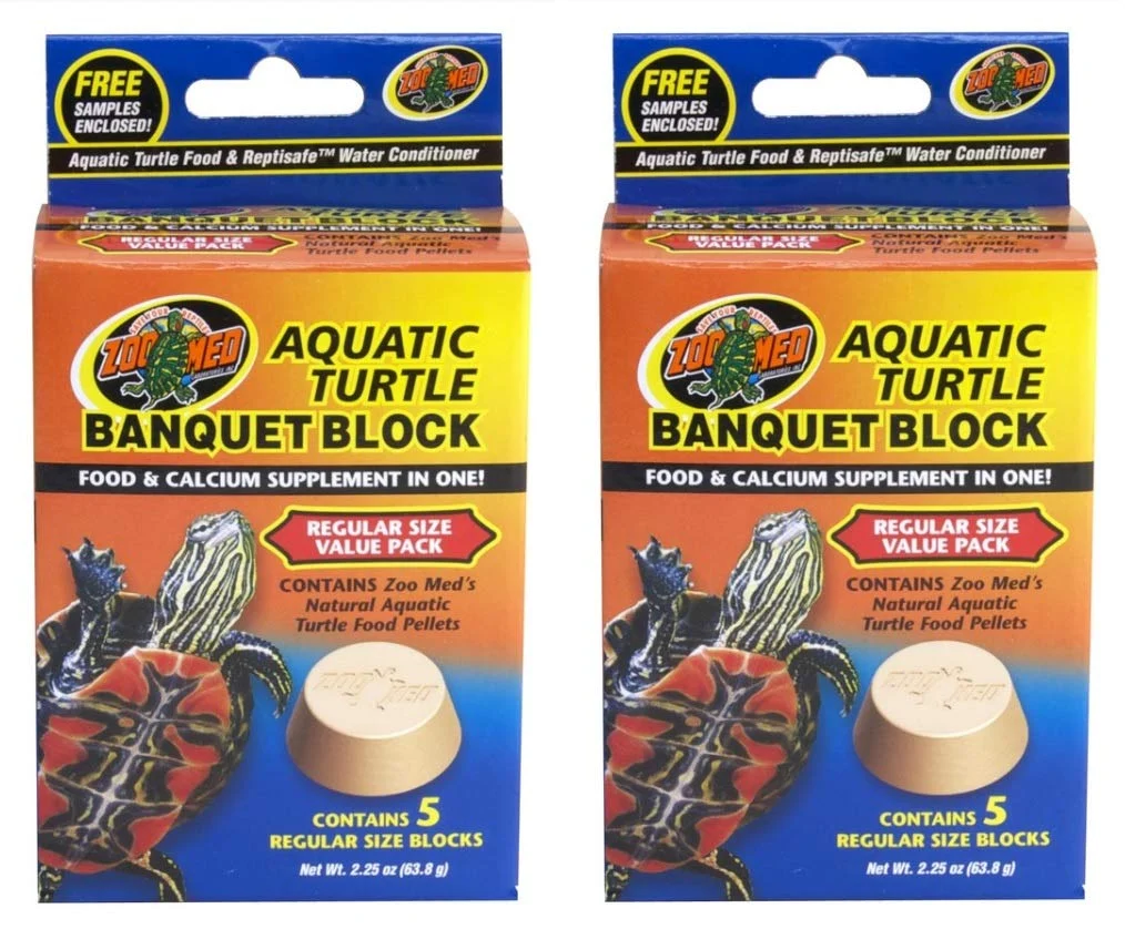 World-Class Zoo Med Block Value Pack for Aquatic Turtle Set of 2 – Calcium Banquet Blocks Efficient