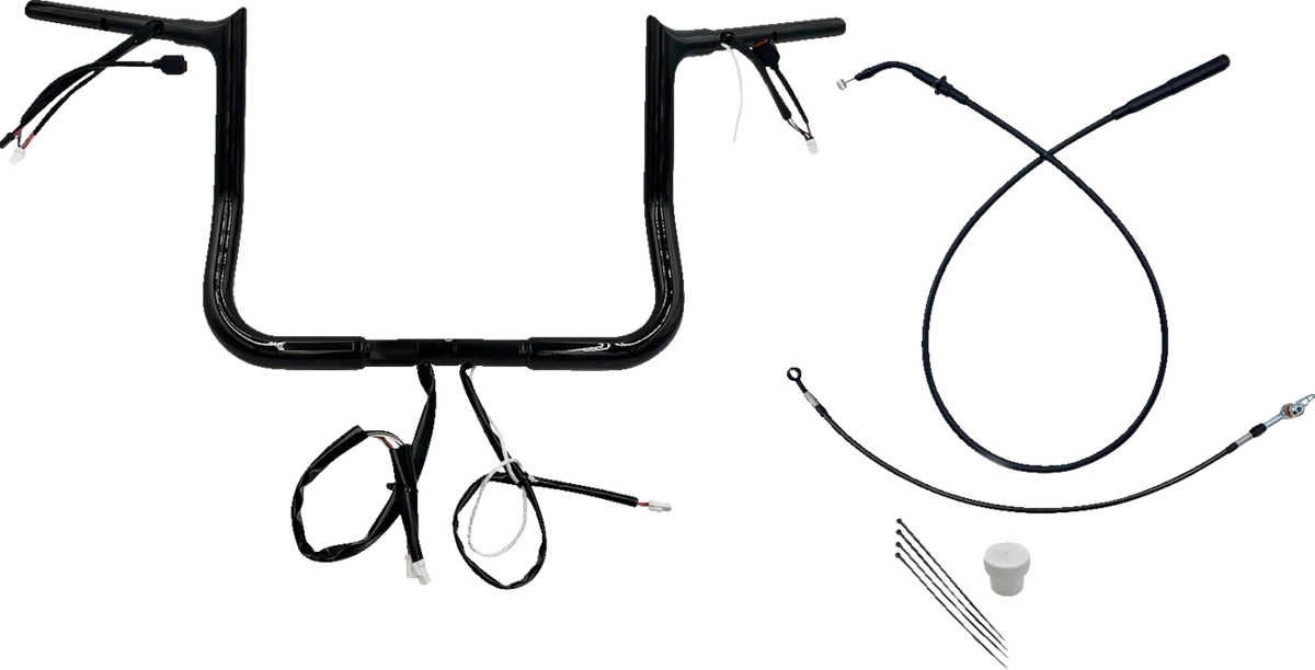 Fashionable FAT BAGGERS INC. 1-1 4 EZ Install Pointed Top Handlebar - 12 - Black 949012-B Efficient