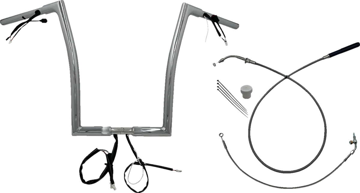 Healthy FAT BAGGERS INC. 1-1 4 EZ Install Flat Top Handlebar - 16 - Chrome 749916 Smart