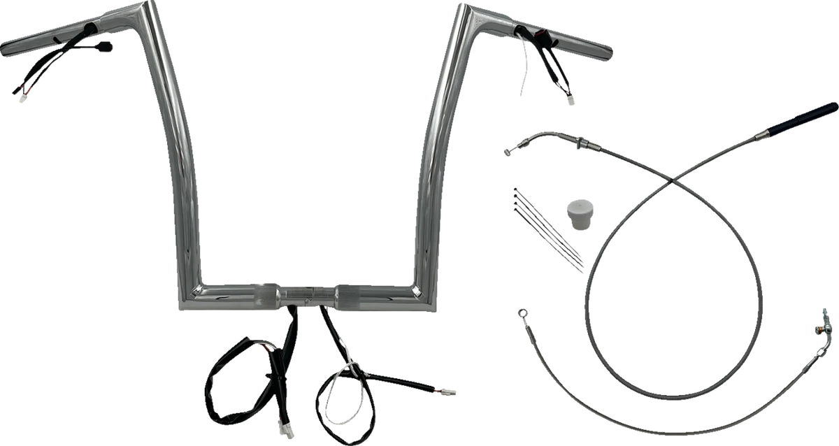 Specialty FAT BAGGERS INC. 1-1 4 EZ Install Flat Top Handlebar - 14 - Chrome 749914 Easy-to-Use