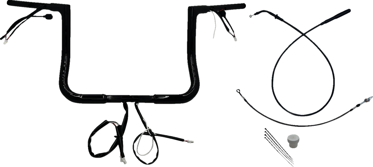 Top-Quality FAT BAGGERS INC. 1-1 4 EZ Install Flat Top Handlebar - 12 - Black 749012-B Fine