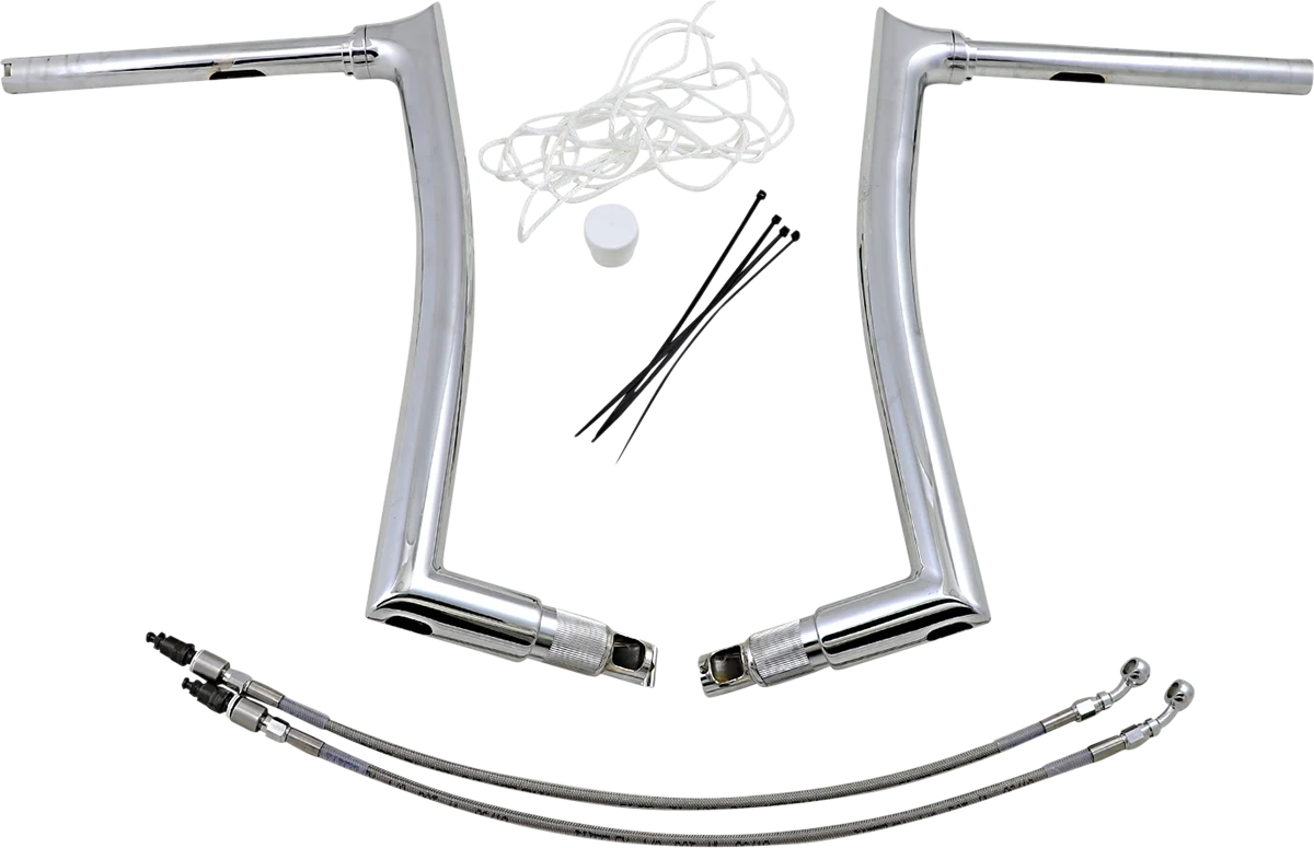 Safe FAT BAGGERS INC. Handlebar Kit - Pointed Top - 16 - Chrome 809316 Contemporary
