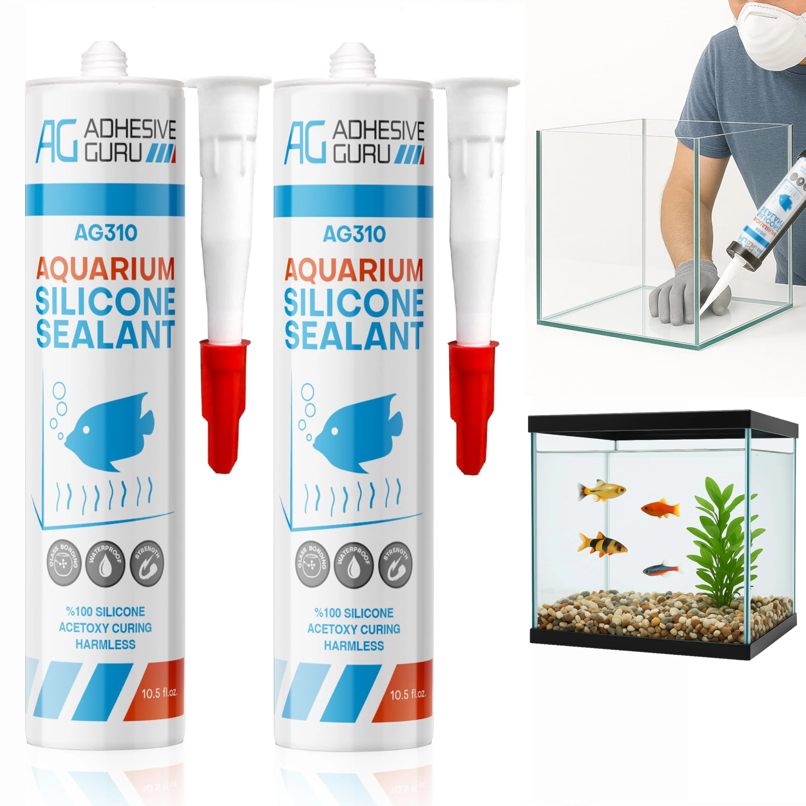 Detailed AG Adhesive Guru Aquarium Silicone Sealant Clear 2x10.5 Safe VisaMastercardMaestroApple PayDiscoverShop Pay User-Friendly