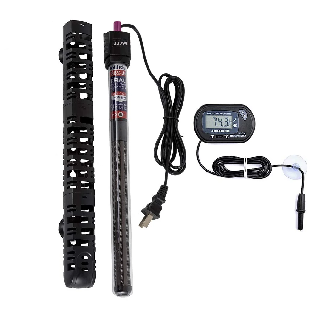First-Class MQ Submersible Aquarium Heater 300W with LCD Thermometer – Auto Thermostat Blast-Proof Safe for Fresh Saltwater Responsible