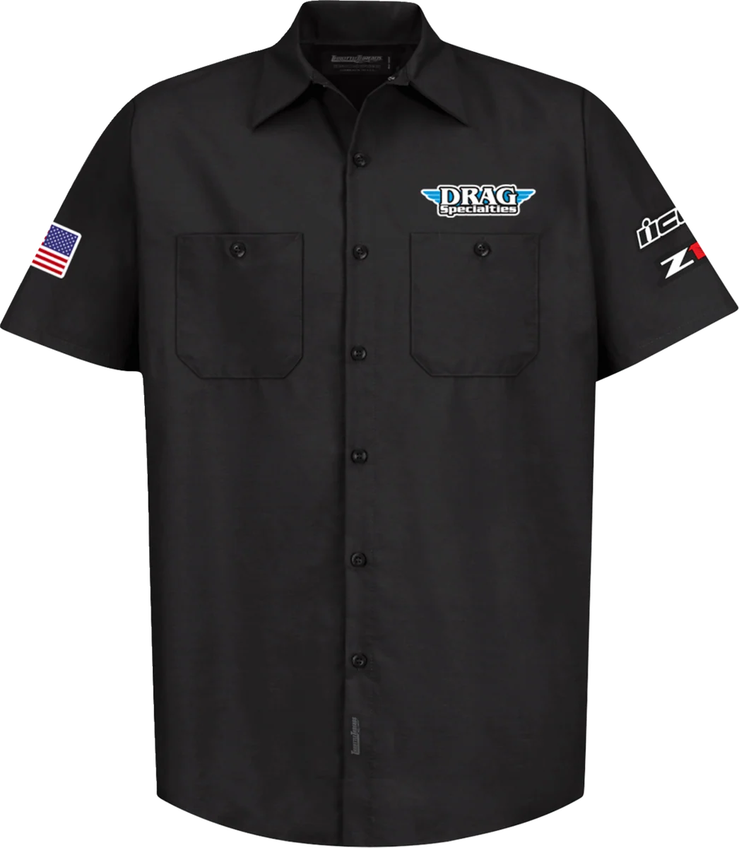 Carefully Designed THROTTLE THREADS Drag Specialties House 25 Shirt - Black - 4XL DRG32ST24BK4R Durable