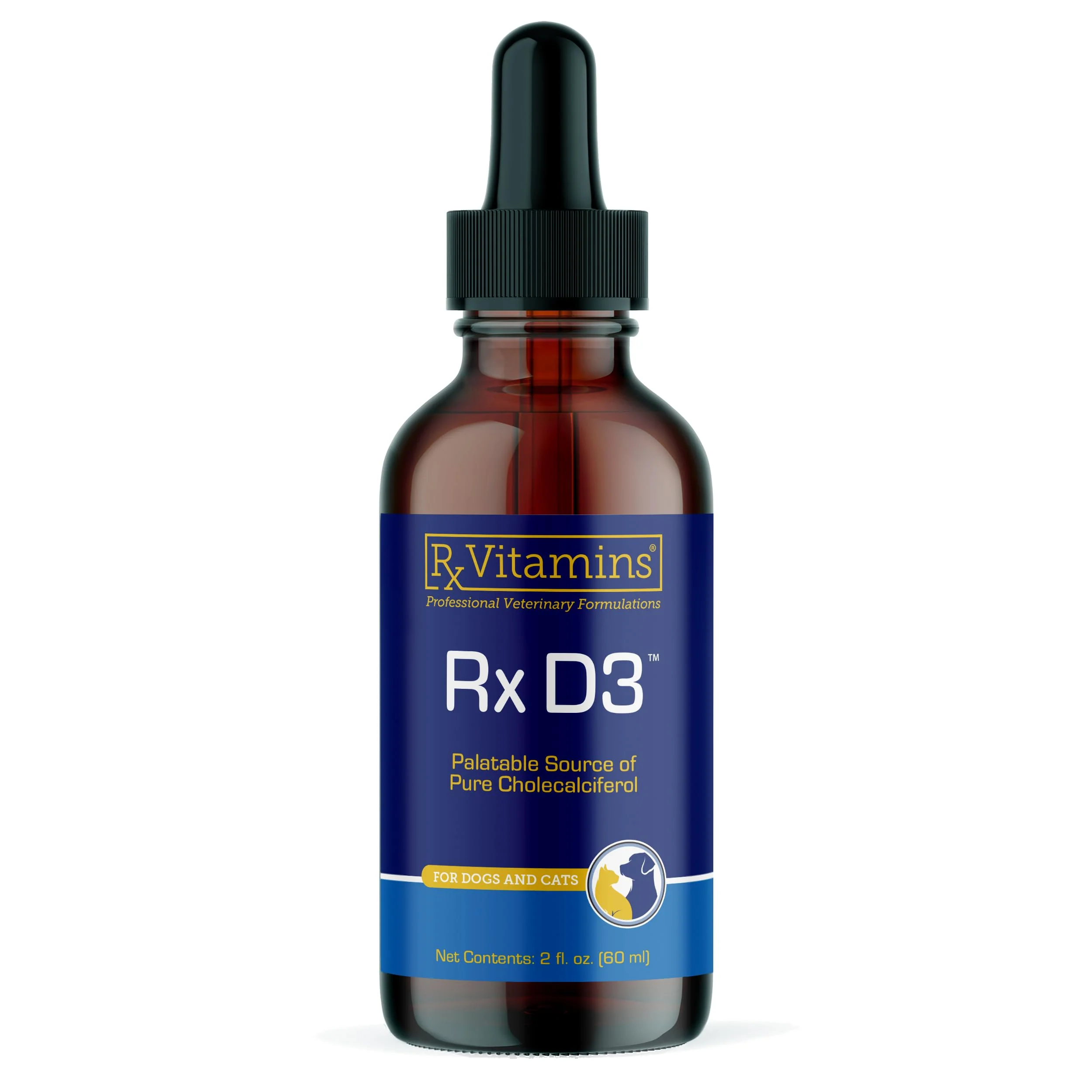 Comfortable Rx Vitamins Rx D3 Drops for Dogs Cats Liquid Vitamin D3 in MCT Oil 2oz – Supports Calcium Absorption Consistent