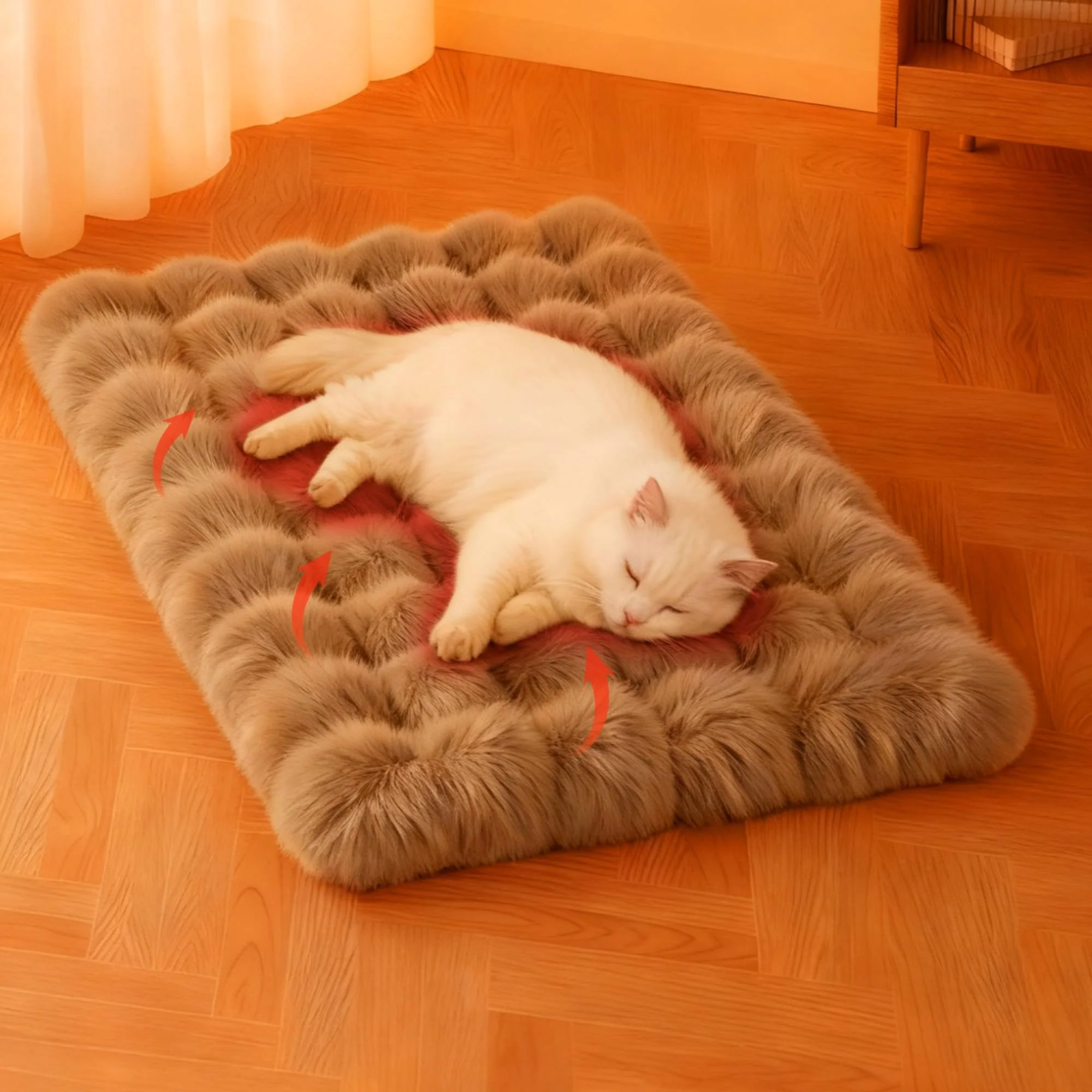 Proven Pedobi Self Warming Cat Bed – Plush 25-by-20-Inch Self-Heating Pad with Non-Slip Base Safe