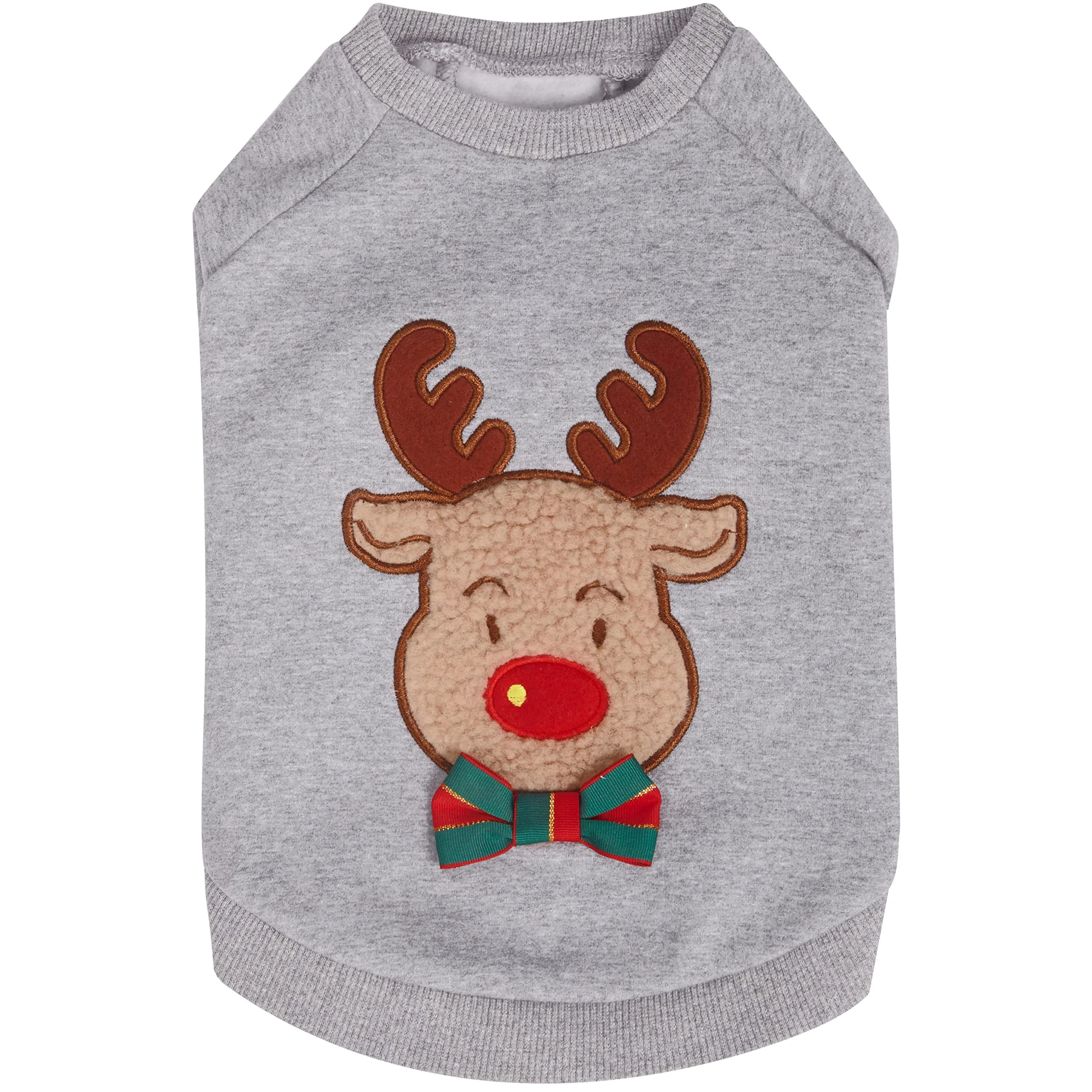 Green Blueberry Pet Soft Comfy All-Weather Christmas Reindeer Pullover Sweatshirt for Dogs – Back 16 Lightweight