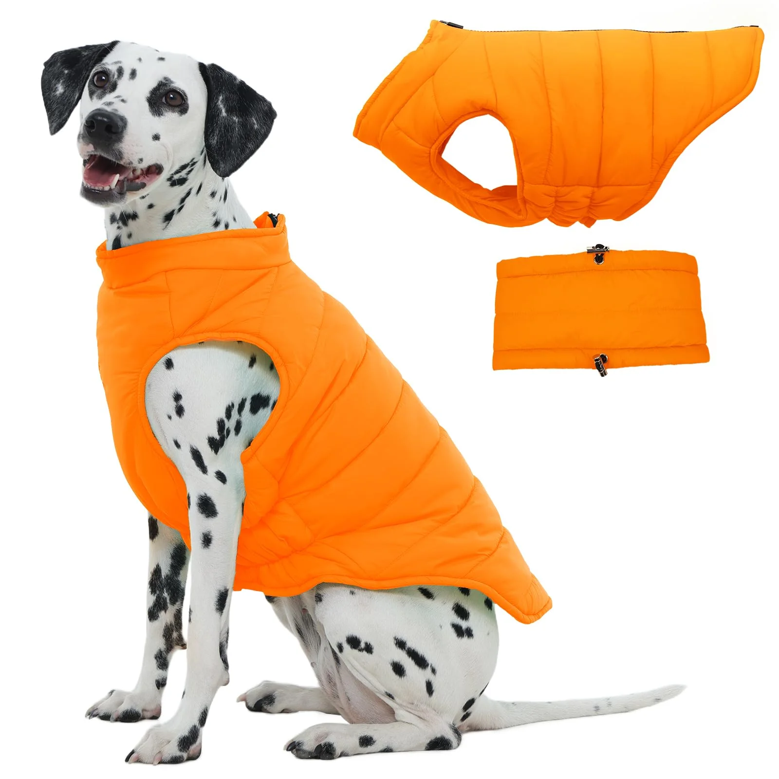 Soft LeleTail Large Dog Winter Coat — Back Zipper Detachable Scarf Waterproof Warm Vest 2XL Trusted