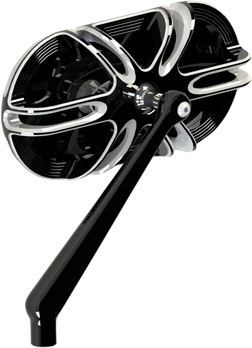 Innovative ARLEN NESS Mirror - Side View - Caged Series Deep Cut - Black - Left 13-164 Enhanced