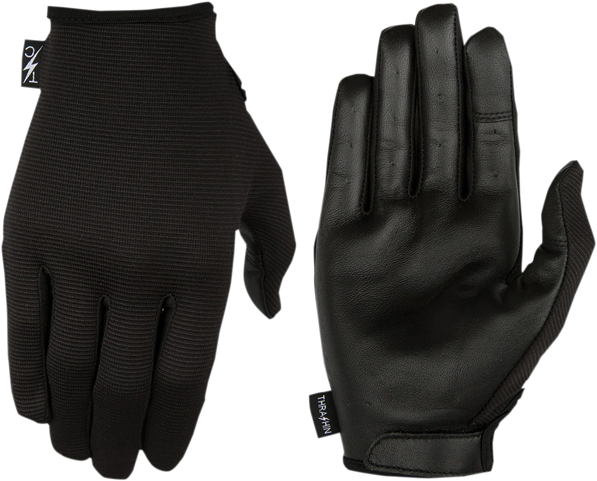 World-Class THRASHIN SUPPLY CO. Stealth Leather Palm Gloves - Black - Large SLG-01-010 Reliable