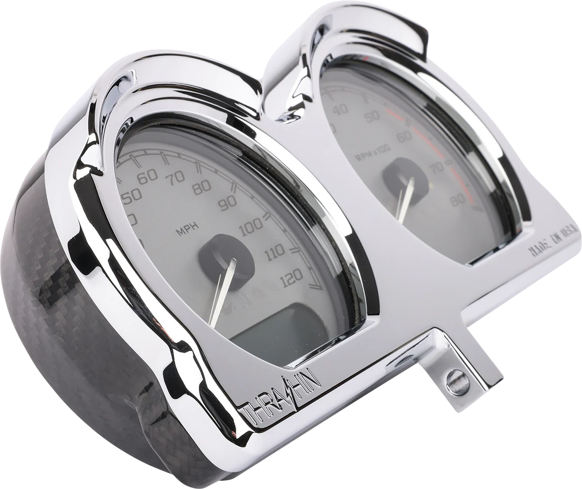 Authentic THRASHIN SUPPLY CO. Gauge Relocation Kit - Chrome TSC-2707-3 Optimized